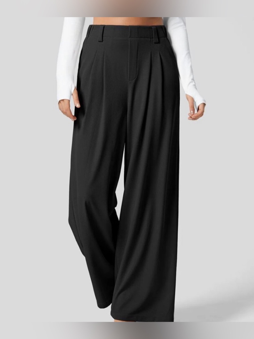 NWT Halara Flex High Waisted Waffle Texture Wide Leg Waffle Work Pants L